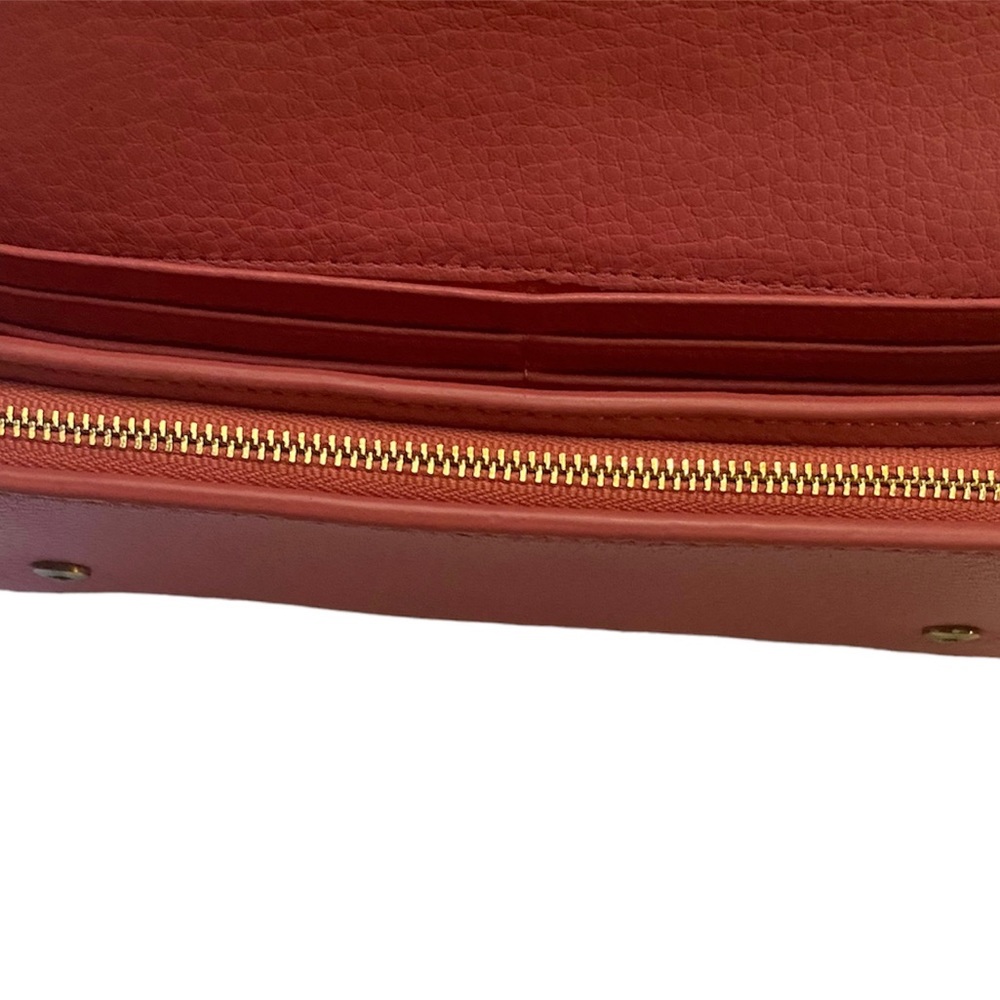 Tory Burch Britton Duo Envelope Continental Pink Leather Wallet - Picture 11 of 15